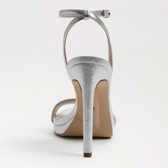 Sam Edelman Jade soft silver leaf ankle strap sandals Sz 10.5 heels new - Picture 5 of 13